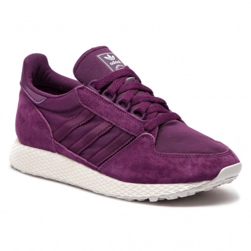 Adidas Womens 11 Forest Grove Purple Suede Running Shoes